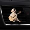 Lufterfrischer-Clips Niedlicher Gitarren-Hund Auto-Lüftungsschlitz-Clip 2D Armaturenbrett-Dekor für Hundeliebhaber Einfacher Clip-On Leichter Neuheitsartikel für Autoinnenraum