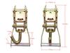 Ratchet Buckle J-Hook with Long Wide Handle Swivel for Lasso Traps, Tire Securing, Cargo Vehicle Securing, Transporting, and Towing Supplies