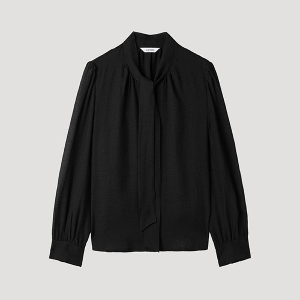 

She Smis Блузка с круглым вырезом и завязкой Swwblp12020 Bk blacks/66