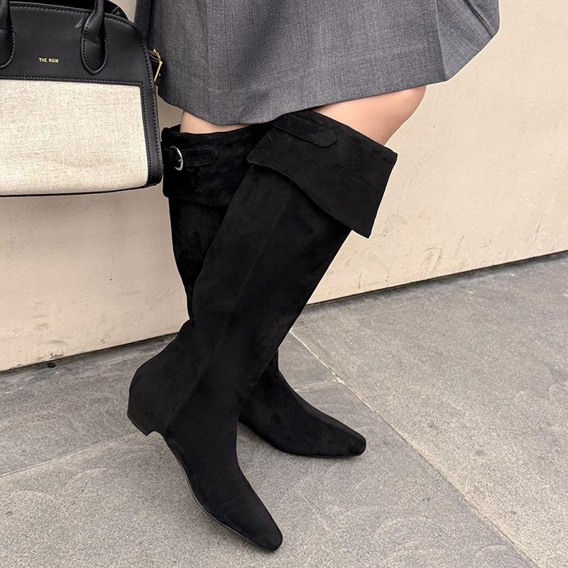Dumpling color Maillard style tall long boots autumn new versatile fashion sense but knee fashion boots knight boots