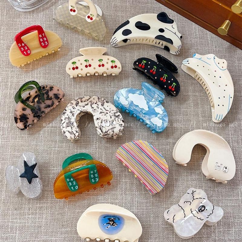 Trendy Acetate Hair Clip Strong Clasp For Long Hair Smooth Clip Lightweight Everyday Use