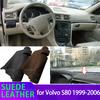 For Volvo S80 First Generation 1999-2006 Black/Brown Car Dashmat Dashboard Cover Suede Leather Dash Mat Pad Sunshade Accessories