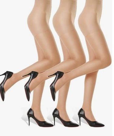 

3 Pieces Women S Transparent Leggings One-Piece Stockings Women S 20D Thin Durable Black Stockings Pantyhose M