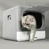 Cat Litter Box Enclosed PP Odorless Foldable Anti  ing with Scoop 2 Doors Cat Toilet for Pet Supplies