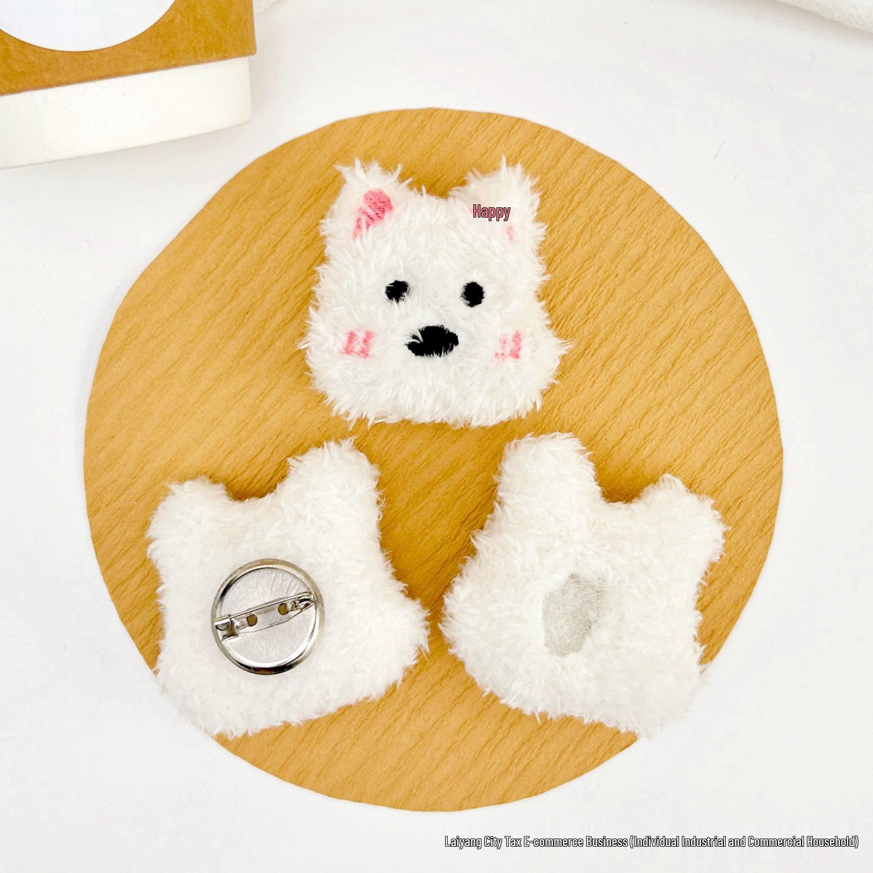 Cartoon Plush West Highland Terrier Ornaments and Accessories Plush West Highland Terrier