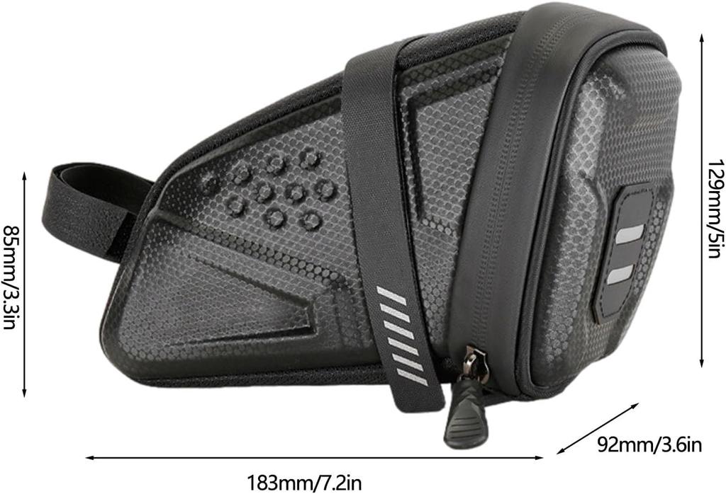 UNIQOCK Bicycle Saddle Bag Waterproof Seat Bag Tail Bag 10L Large Capacity Road Bike Mountain Bike Foldable with Reflective Logo Easy to Install (M)