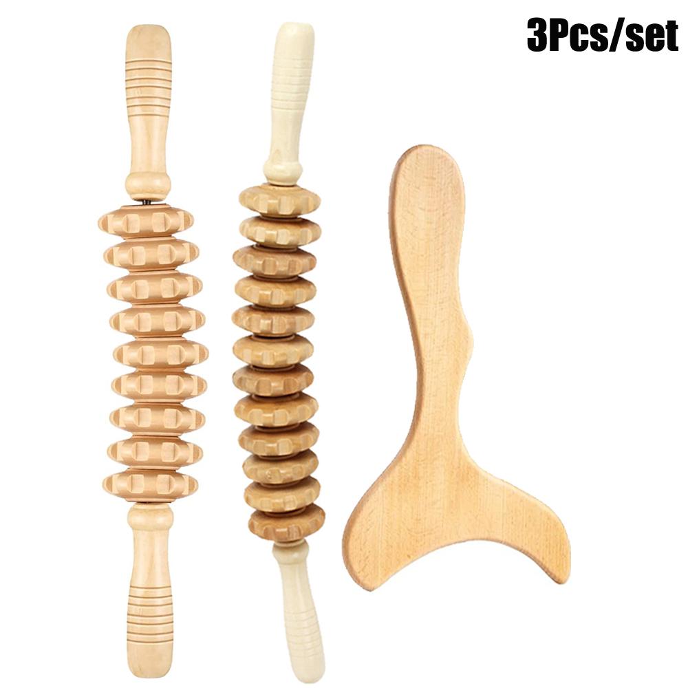 Herramientas de Masaje de Maderoterapia Manuales Accesorios Gua Sha Rodillo Masajeador Anticelulítico Cubo de Madera Masajeador Para Liberación Corporal