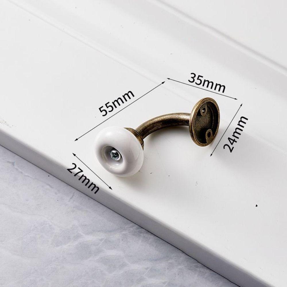 

Zinc Zinc Zinc Alloy Ceramic Coat Hook Easy To Install Bathroom Coat Hanger Retro Wall Hook Bedroom white-small size