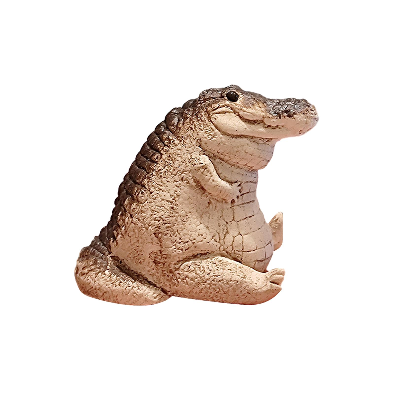 

Creative Animals Sculpture Craft Fence Backyard Cute Solid Crocodile Garden Statue Durable Art Figurine for Backyard Parks разноцветный