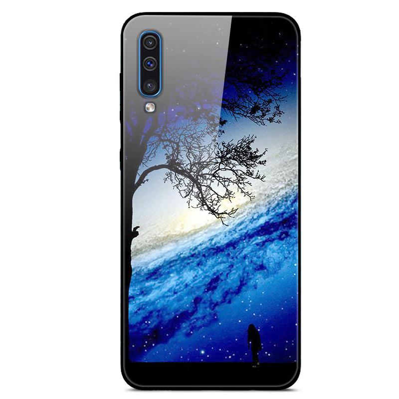For Samsung A50 Case A51 Tempered Glass Planet Space Cover Glass Back Case for Samsung Galaxy A50S A51 A50 A 50 Fundas Coque