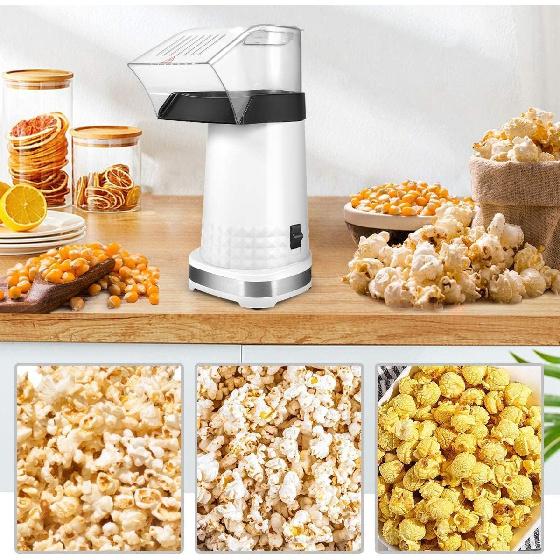 Hot Air Popcorn Maker Machine, 1200W Fast Making Electric Popcorn Machine with Measuring Cup and On/Off Switch, BPA Free, Oil-Free, ETL Certified 90%