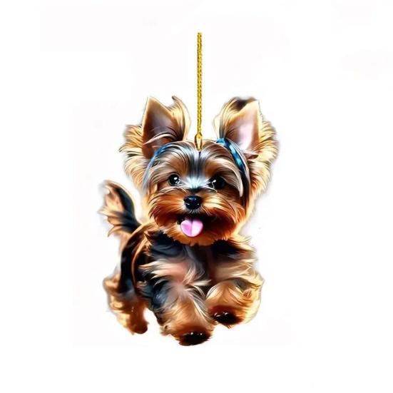 Car Rearview Mirror Charm Cute Puppy Themed Charm Acrylic Hanging Decoration for Car Mirror Bag Home Festive