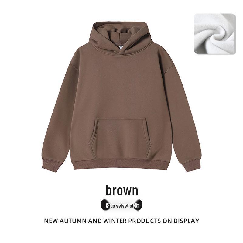 2025 Übergroßes Kapuzensweatshirt für Damen - Koreanischer Stil Einfarbiges Fleecejacke mit langen Ärmeln