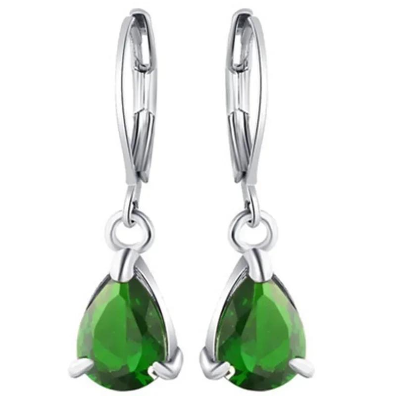 2026 New Style Fashion Green Crystal Pendant Earrings for Women's Engagement Party Accessories with Noble Unique Zircon