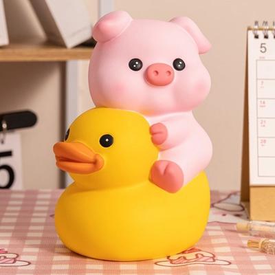 Vinyl Pig Vinyl Piggy Bank Animal Pig Duck Riding Pig Money Jar Fall Protection Thickened Coin Saving Box Festive Occasions