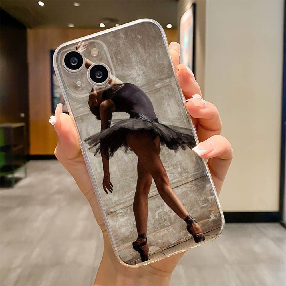 Simple Swan Dance Ballet Phone Case For iPhone 17 16e 16 15 14 13 12 11mini Pro Max X XR XSMAX 8 7 Air Plus Soft Cover