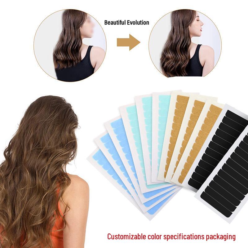 Blue Ultra-Thin Waterproof PU Hair Extension Tape - Strong Adhesive and Sweatproof