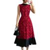 Elegant French-Inspired Red Long Dress