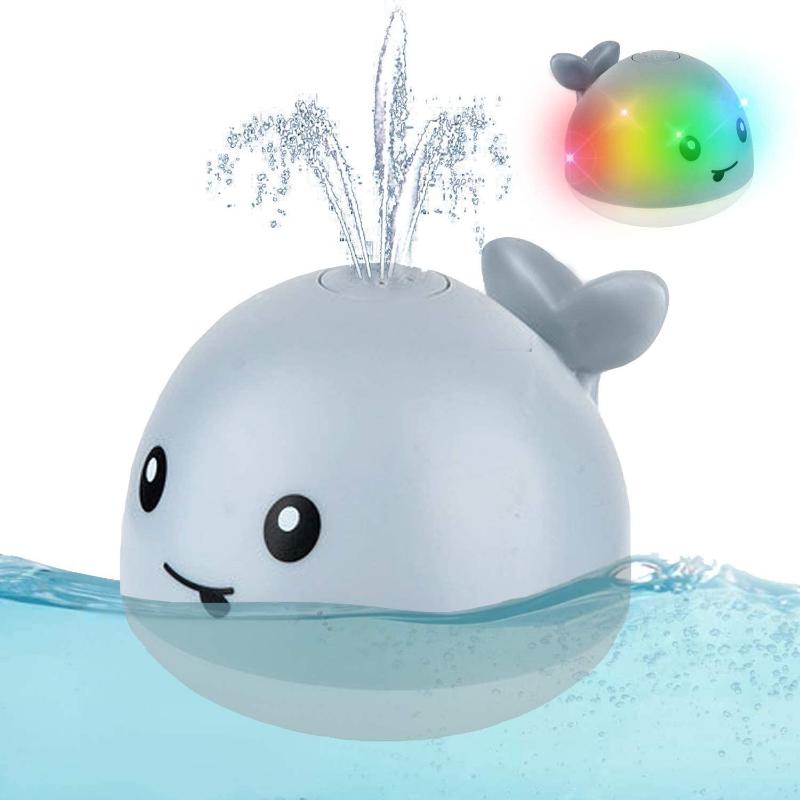 1pc Baby Bath Toys, Whale Induction Squirt Toy LED Light Up Bath Toys, Bathtub Shower Toys for Baby Toddlers Pool Fountain Toy