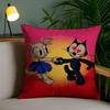 F-Felix The Cat Exquisite Cushion Cover Soft Short Plush Double-Sided Printing Home Decor Machine Washable Pillow Case Gift