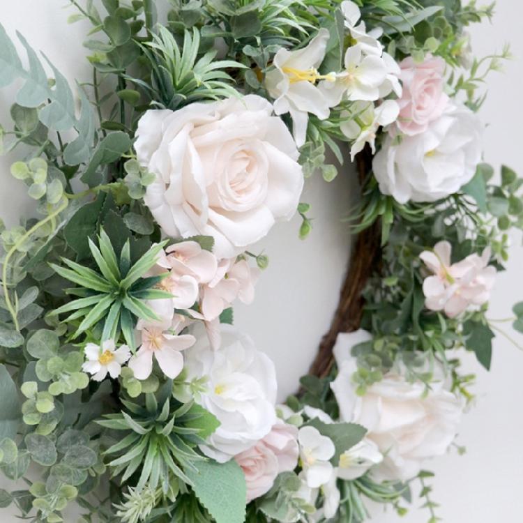 Blumenkranz,Künstlicher Rosenkranz Frühlingskranz Valentinstagskranz Geschenke