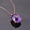 18K Gold Luxury Heart-Shaped Amethyst Pendant Necklace for Women