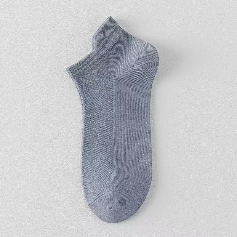 Men's Summer Cotton 10A Anti Bacterial Anti Odor Anti Ball Mesh Eye Breathable Boat Socks