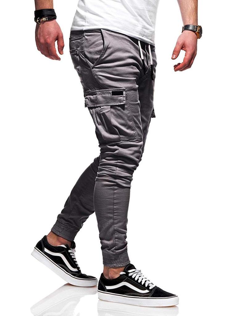 Autumn & Winter 3D Pocket Skinny Joggers with Elastic Drawstring