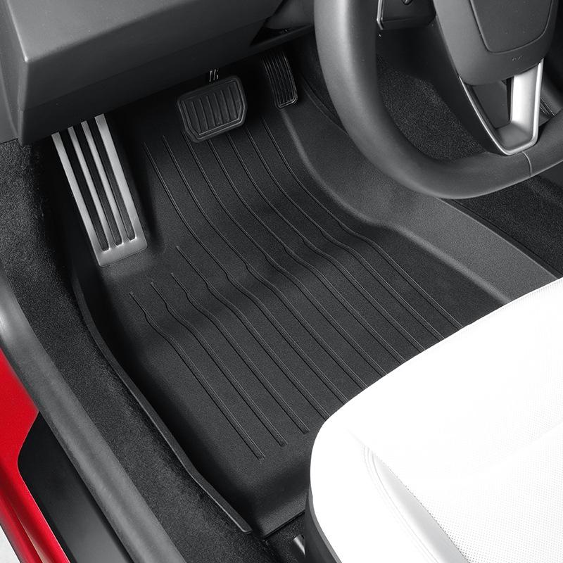 Eco-Friendly TPE Floor Mats for 2023 Tesla Model 3, Injection Molded Pedal Style