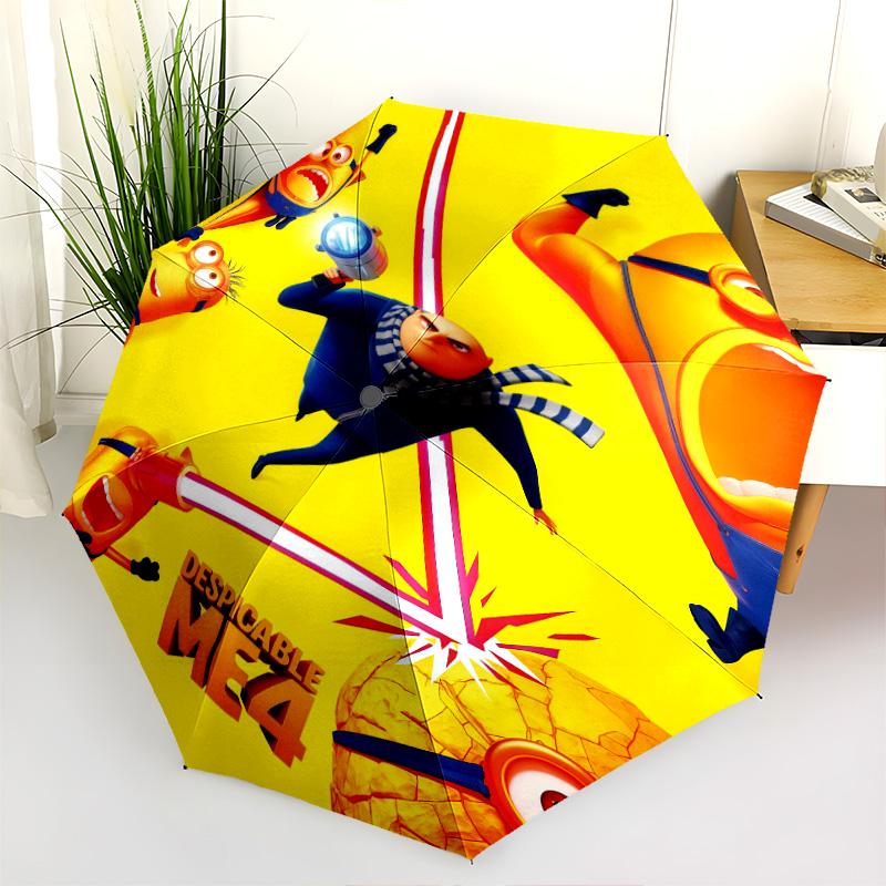 Minion'S Flashlight Beam Folding Umbrella 8 Paraphenoid Bones Portable Travel Sun Umbrella Umbrella