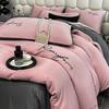 Luxurious Silky Ice Silk Embroidered Bedding Set