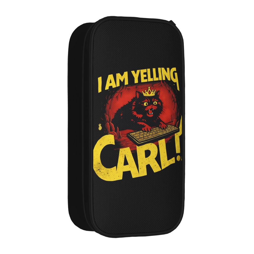 Dungeon Crawler Carl Pencil Cases Cute I Am Yelling Carl Fantasy Bookish Geeky Cat Pen Bags Big Capacity Office Pencil Box