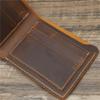 Bifold Design Men Genuine Leather Wallet Retro Male Purse Handmade Wallet  Outdoor