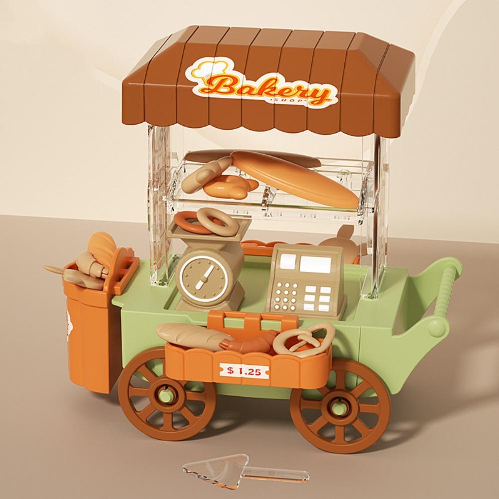 Colorful Mini Bread Truck Luminous Children's Food Stand Truck Toy Ice Cream Truck Toy  Doll House