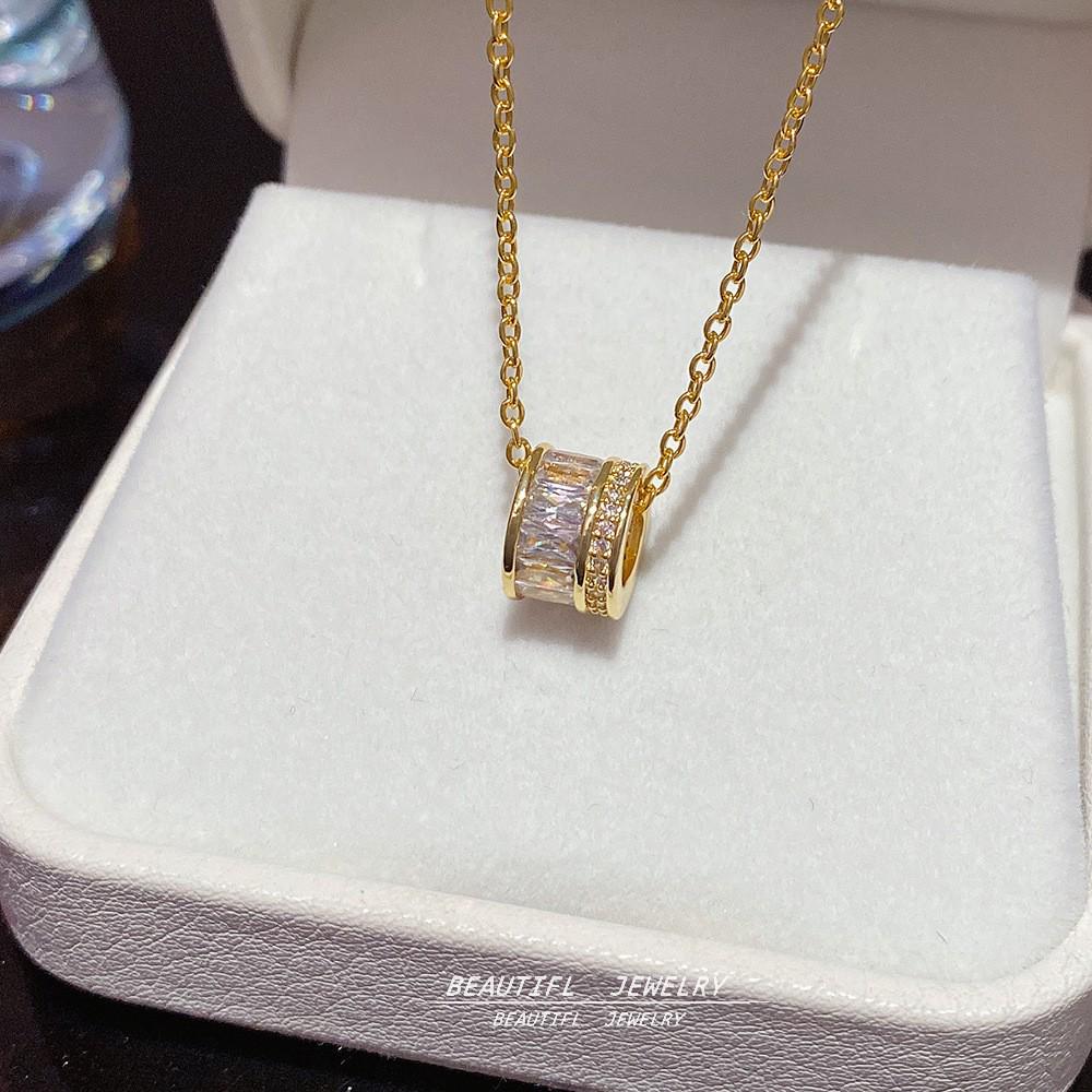 18K Gold Titanium Rhombus Clavicle Chain Necklace - Women’s Trendy Geometric Choker Pendant