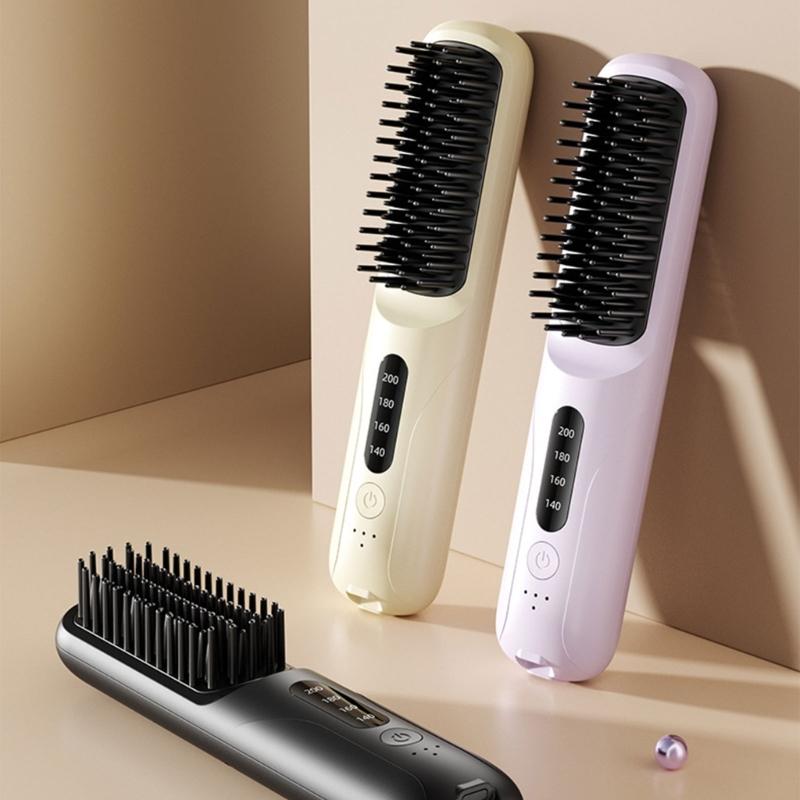 Portable Straightening Comb With Auto Shut Off Feature And Ceramic Coated Plates For Damage Free Hair Care
