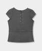 Yujen Cowl Neck Draped Belted Blouse_Charcoal Gray
