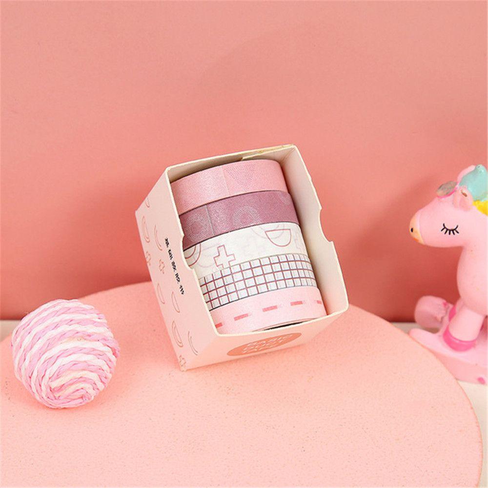 5Rolls/box Decorative Stationery School Adhesive Scrapbooking Washi Tape Masking Tape
