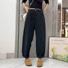 Plus Size High Waist Wide Leg Denim Harem Pants for Women - Spring 2025 Collection