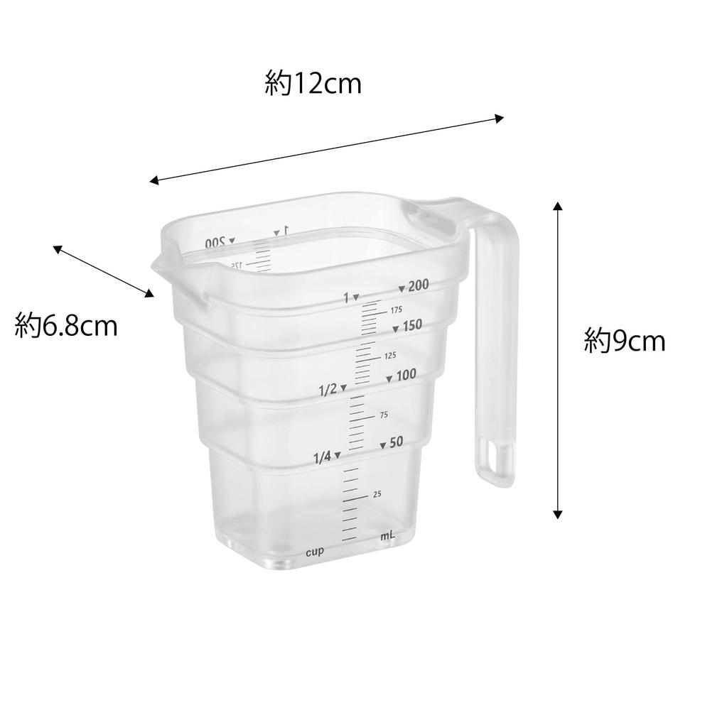 Yamazaki Jitsugyo 6919 Magnetic Tiered Measuring Cup 200mL White Approx. W12 X D 6.8 X H9cm Tower Easy To See Memory from Above Measuring Cup 6919