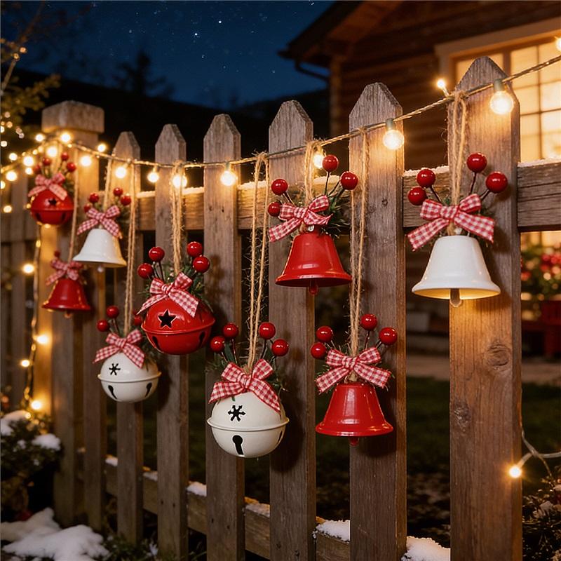 Christmas Decoration Christmas Tree Pendants Christmas Bells Twine Berry Accessories Christmas Tree Bow Bell Pendants
