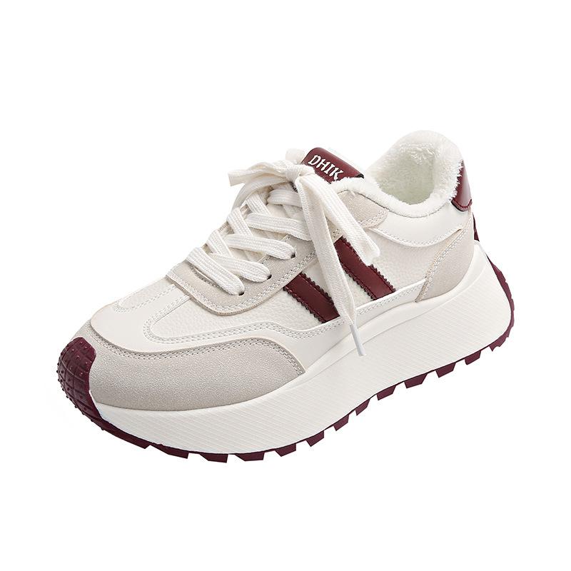 ins Korean version of the new velvet Forrest Gump shoes for women's 2025 winter student running sports platform leisure BN022-1