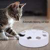 Cat Toy 8 Holes Design Replaceable Feather Intelligent Bite Resistant Automatic On/Off Relieve Boredom ABS Indoor Electric Smart Pet Cat Teaser