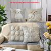 Soft 2D Printed Cushions with Sheep Rabbit Patterns Polyester pillowcase,sofa decorative cushion cov Headboard Pillow