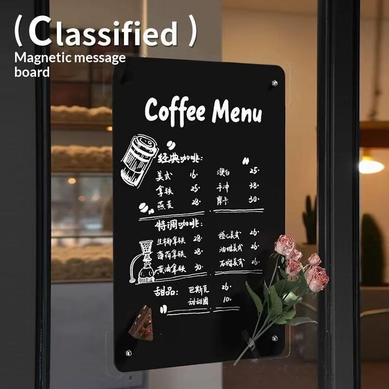 1Pcs Creative Metal Magnetic Board Photo Display Diy Desktop Message Board Rounded Corners Ironwork Sign Note Board For Coffee S
