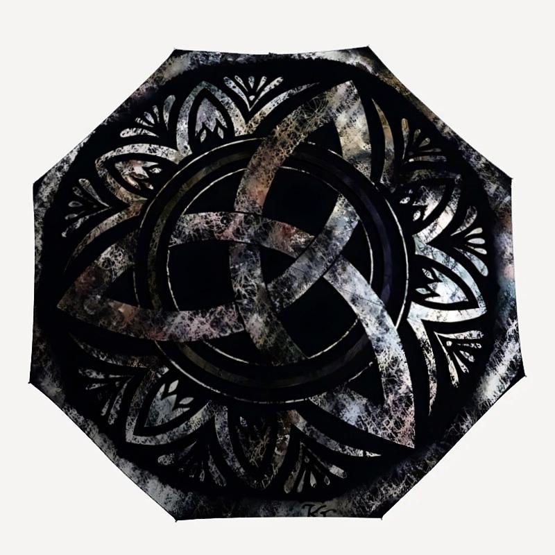 1pc Celtic Symbol Automatic Open/Close Umbrella - Portable Collapsible Umbrella with 8-Rib Stability, Fashion Lovers yy251017190