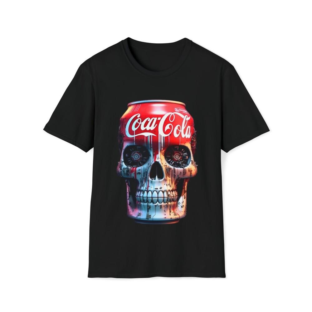 Unisex Soft Cotton T-Shirt. Coca Cola Skull Can