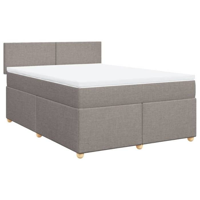 VidaXL Sommier à lattes de lit avec matelas Taupe 160x200 cm Tissu 3289028