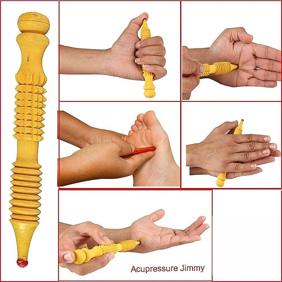 ACS ACUPRO HEALTH CARE SYSTEM Acupressure Wooden Manual Massager & Sujok Therapy Combo Kit