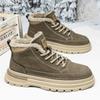 Men's Leather Thick Soled Snow Boots Outdoor Casual Padded Shoes for Men Winter Fashion Design Thick Sole Anti-Slip Ankle Boots